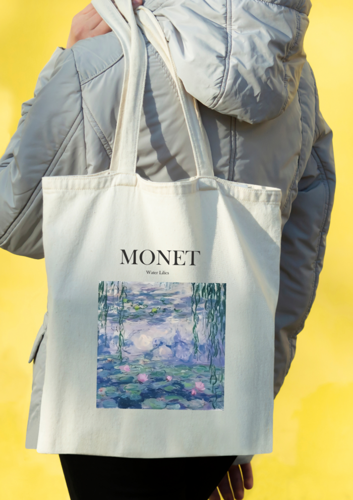 Monet Baskılı Bez Çanta